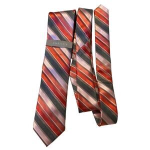 NWT Van Heusen Slim Spinner Striped Tie Coral OS